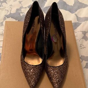 Nine West Sparkling Brown Heels